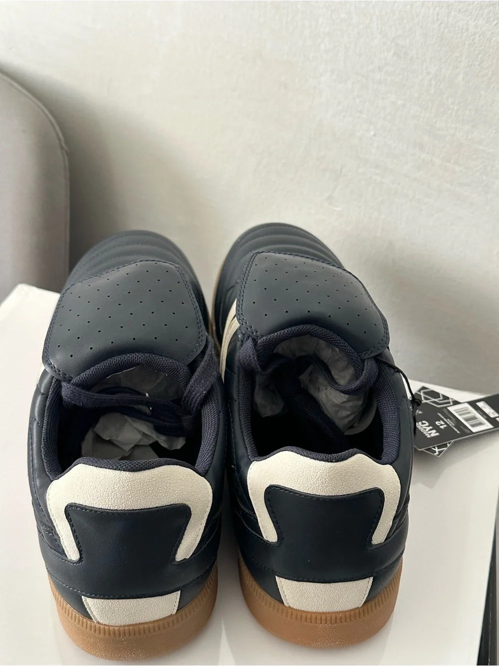 Madden NYC Navy & Cream Low-Top Sneakers